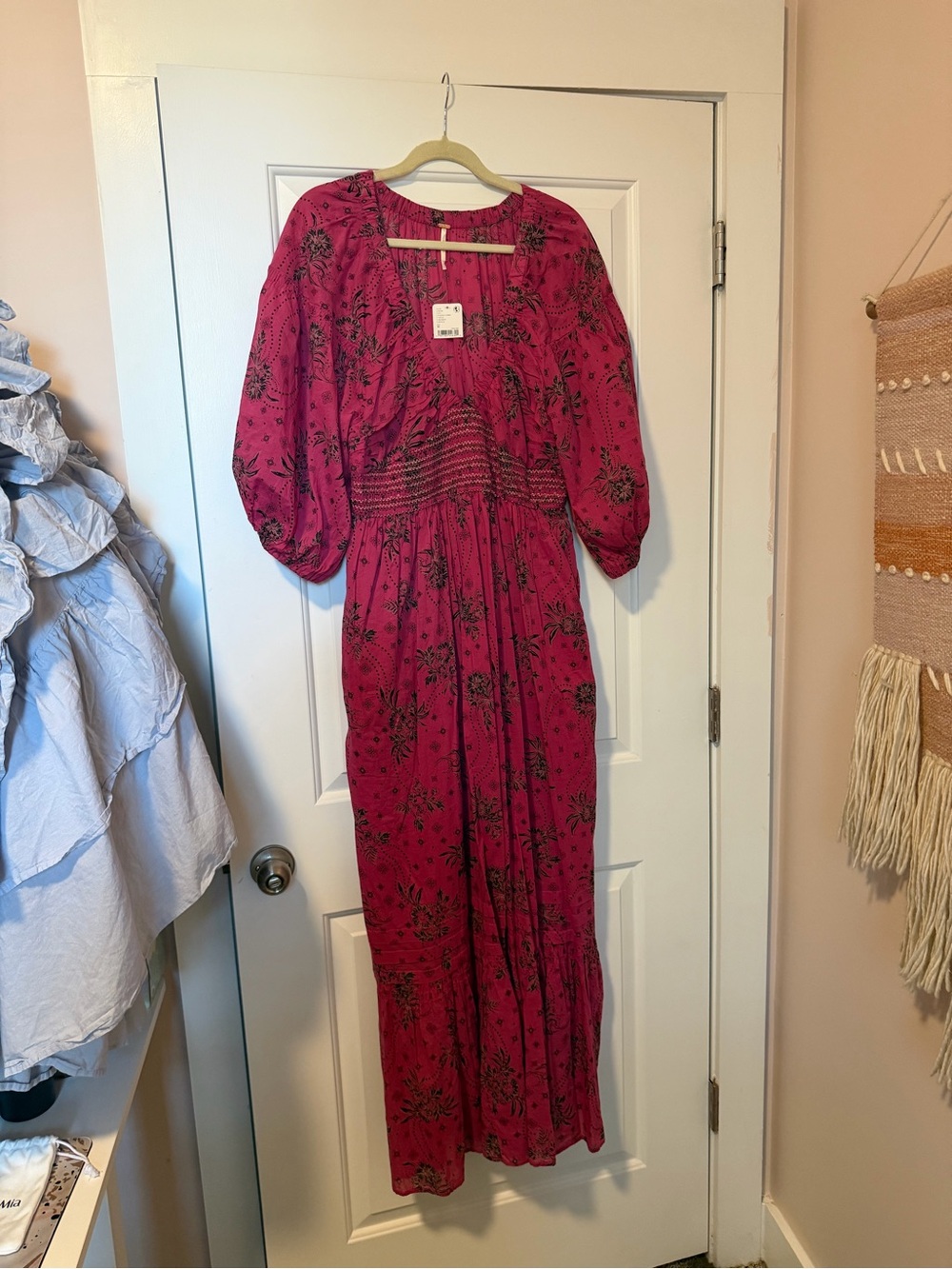 Free People Fuchsia Floral Maxi Dress